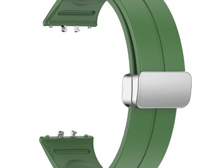 Samsung Galaxy Fit3 Replacement Wrist Band Soft Silicone Watch Band with Magnetic Folding Buckle - Green Sale