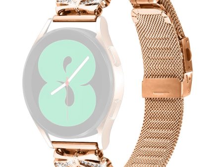 20mm Butterfly Milanese Band Samsung Galaxy Watch4   Watch4 Classic   Watch4 Active   Watch 5   Watch 5 Pro   Watch 5 Active Replace Strap - Rose Gold Online Hot Sale