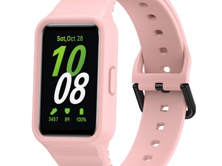 Samsung Galaxy Fit3 Watch Bracelet Soft Silicone Integrated Strap Replacement - Pink Online Sale