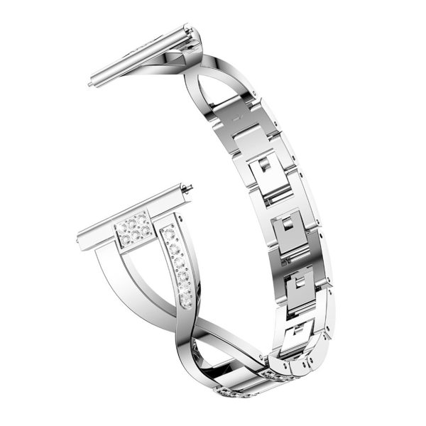 20mm Amazfit X-shape rhinestone watch band - Silver Online Sale