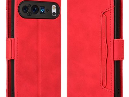 Modern-styled leather wallet case for Google Pixel 9 Pro XL - Red Fashion