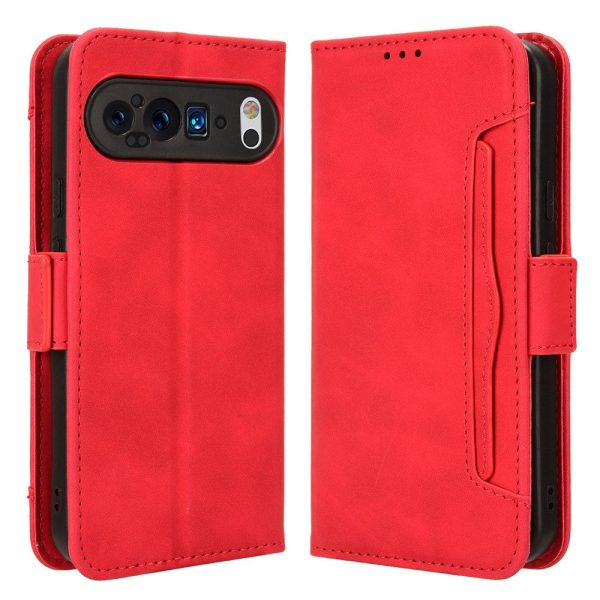 Modern-styled leather wallet case for Google Pixel 9 Pro XL - Red Fashion