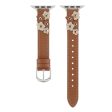 Apple Watch Series 41mm - 40mm - 38mm PU Watch Strap with Flower Rivets - Yellow on Sale