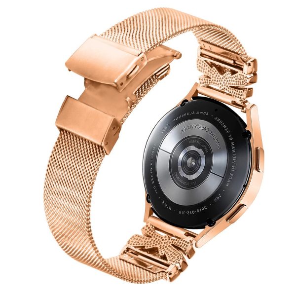 20mm Butterfly Milanese Band Samsung Galaxy Watch4   Watch4 Classic   Watch4 Active   Watch 5   Watch 5 Pro   Watch 5 Active Replace Strap - Rose Gold Online Hot Sale