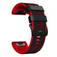 26mm dual color silicone watch strap for Garmin watch - Black   Red Discount