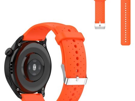 20mm Universal multi hole silicone adjustable watch strap - Orange Online now