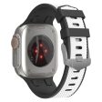 Apple Watch Series 49mm - 45mm - 44mm - 42mm Sports Silicone Band - Black+White on Sale