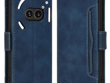 Modern-styled leather wallet case for Nothing Phone (2a) - Blue For Cheap