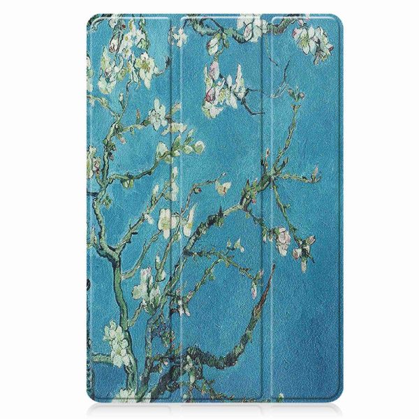 Lenovo Tab P11 Pro (2nd Gen) tri-fold pattern leather case - Apricot Blossom Online Hot Sale