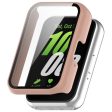 Samsung Galaxy Fit3 (SM-R390) Case with Tempered Glass Screen Protector Full Coverage Hard Bump Resistant Watch Cover - Glossy Pink For Discount