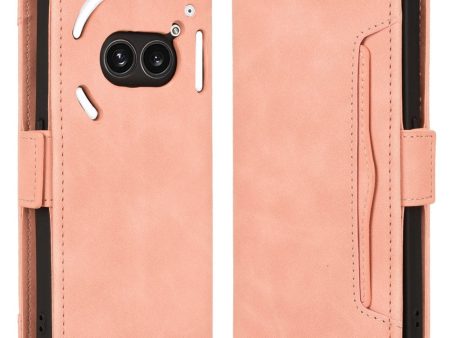 Modern-styled leather wallet case for Nothing Phone (2a) - Pink Supply