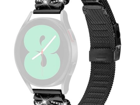 20mm Milanese Band Samsung Galaxy Watch4   Watch4 Classic   Watch4 Active   Watch 5   Watch 5 Pro   Watch 5 Active Butterfly Design Wrist Strap - Black Cheap