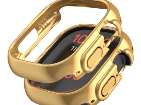 Apple Watch Series 9   8   7 45mm Watch Cover Electroplating drop-resistant Bump Resistant Case - Gold Online Sale