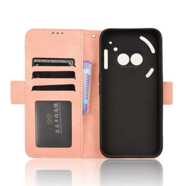 Modern-styled leather wallet case for Nothing Phone (2a) - Pink Supply