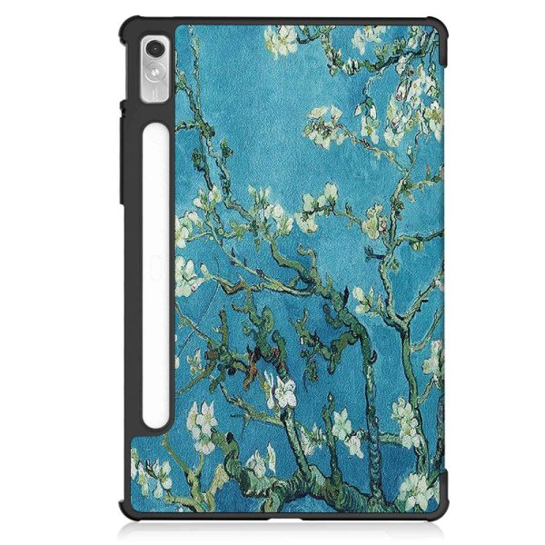 Lenovo Tab P11 Pro (2nd Gen) tri-fold pattern leather case - Apricot Blossom Online Hot Sale