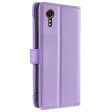 Samsung Galaxy Xcover 7 vegan leather wallet zipper case - Purple Hot on Sale