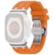 Apple Watch Series 41mm - 40mm - 38mm Silicone Band Butterfly Buckle Watch Strap - Orange Sale