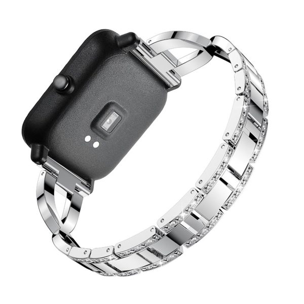 20mm Amazfit X-shape rhinestone watch band - Silver Online Sale