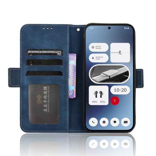 Modern-styled leather wallet case for Nothing Phone (2a) - Blue For Cheap