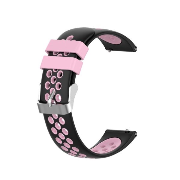 20mm Garmin Vivoactive 3 dual-color silicone watch band - Black   Pink Hole on Sale