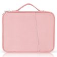 11-  Laptop Handbag Waterproof Nylon 180 Degree Opening Soft Lining Carrying Pouch - Pink For Discount