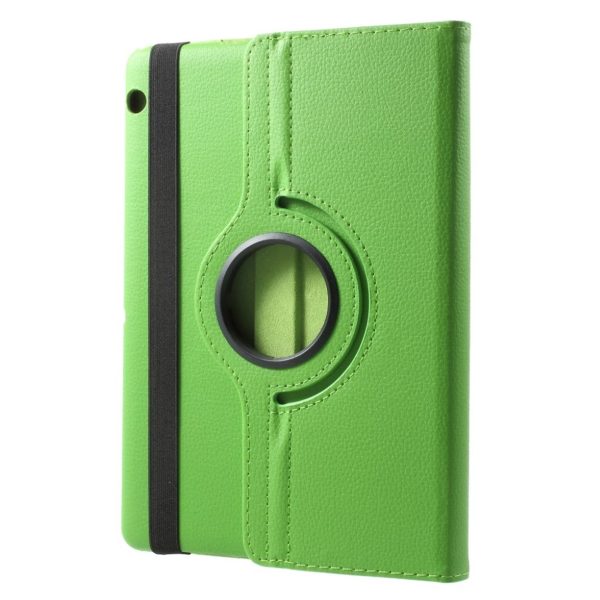 Huawei MediaPad T3 10 litchi grain rotary PU leather flip case - Green Hot on Sale