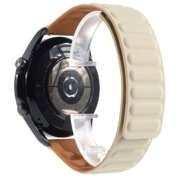 20mm Universal silicone magnetic lock watch strap - Beige Online now