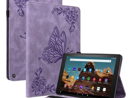 Amazon Fire HD 10 (2023) Leather Case Card Holder Stand Tablet Cover - Purple Online Sale