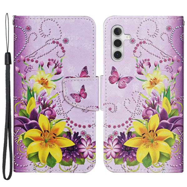 Wonderland Samsung Galaxy A14 flip case - Yellow Flowers   Butterflies Hot on Sale