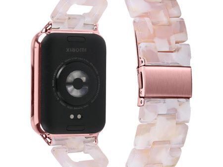 Xiaomi Smart Band 8 Pro Smart Watch D-Shape Strap Resin Bracelet Watchband Replacement - Pink Flower Online Sale