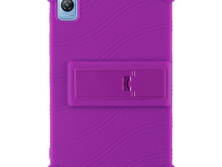 Blackview Tab 60 Silicone Tablet Case Scratch-resistant Back Cover with Bump Resistant Kickstand - Purple Sale