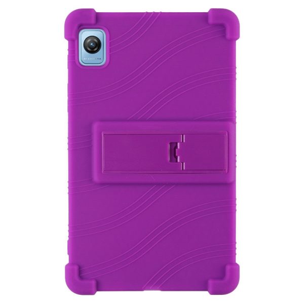 Blackview Tab 60 Silicone Tablet Case Scratch-resistant Back Cover with Bump Resistant Kickstand - Purple Sale