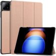 Xiaomi Pad 6S Pro 12.4 Leather Case Tri-fold Stand Auto Wake   Sleep Smart Shell - Rose Gold Fashion