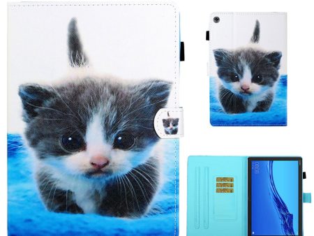 Huawei MediaPad M5 Lite 10 pattern leather flip case - Cat Online Sale