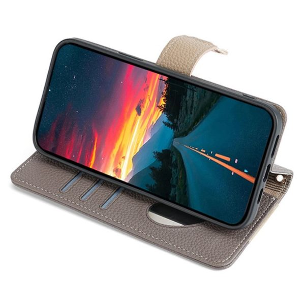 ZTE Blade A73 vegan leather purse-case - Grey Online