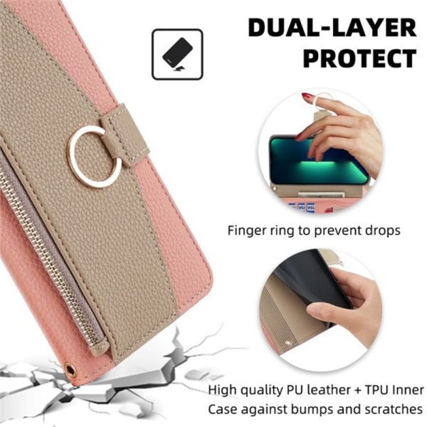 ZTE Blade A73 vegan leather purse-case - Pink Online Hot Sale