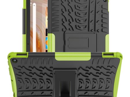 Amazon Fire HD 10 (2023) Tablet Case Tyre Pattern Bump Resistant and Flexible Kickstand Cover - Green Supply