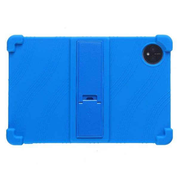 Blackview Tab 80 10.1 (2023) Tablet Case Bump Resistant Kickstand Soft Silicone Protective Cover - Dark Blue Online Hot Sale