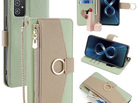 Asus Zenfone 8 vegan leather purse-case - Green Online