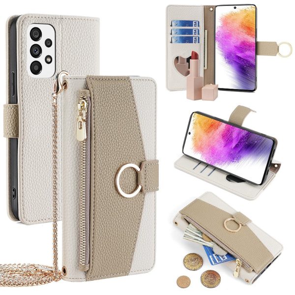 ZTE Blade A73 vegan leather purse-case - White on Sale