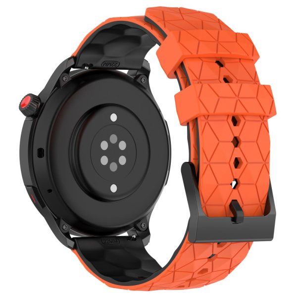 20mm Universal dual color football pattern style strap - Orange   Black Cheap