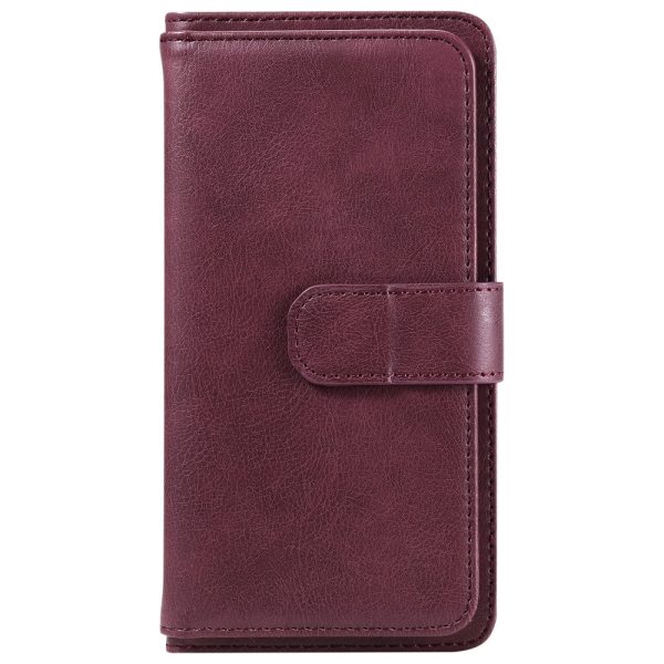 10-slot wallet case for Motorola Moto G73 - Wine Red Discount