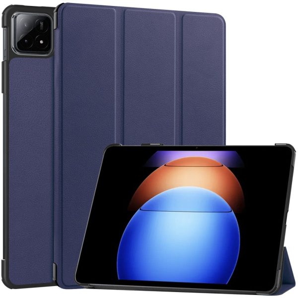 Xiaomi Pad 6S Pro 12.4 Leather Case Tri-fold Stand Auto Wake   Sleep Smart Shell - Blue Online Sale