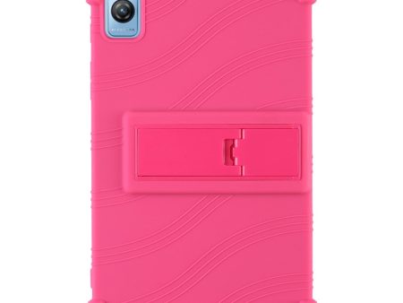 Blackview Tab 60 Silicone Tablet Case Scratch-resistant Back Cover with Bump Resistant Kickstand - Rose Supply