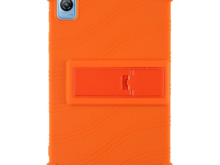 Blackview Tab 60 Silicone Tablet Case Scratch-resistant Back Cover with Bump Resistant Kickstand - Orange Hot on Sale