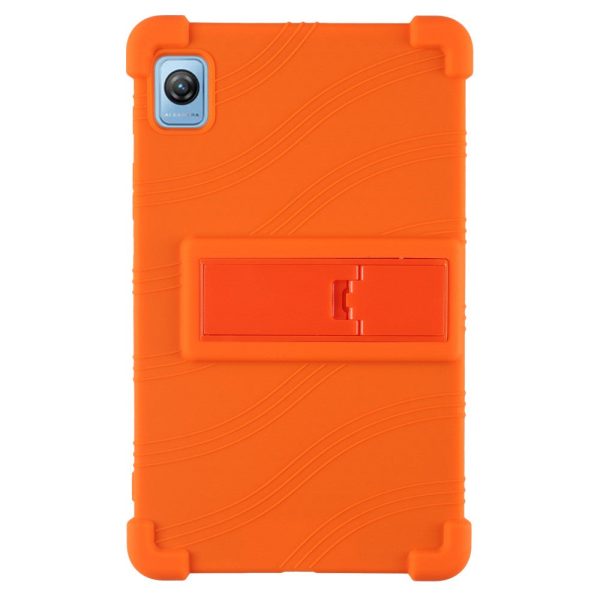 Blackview Tab 60 Silicone Tablet Case Scratch-resistant Back Cover with Bump Resistant Kickstand - Orange Hot on Sale