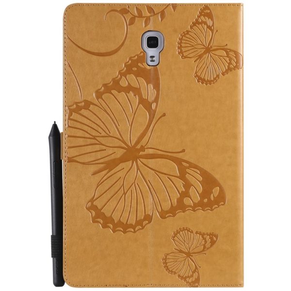 Samsung Galaxy Tab A 10.5 imprint butterfly leather flip case - Yellow For Sale