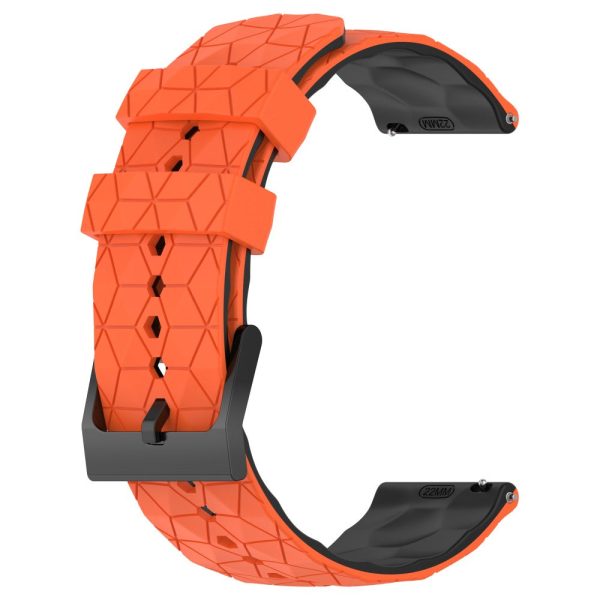 20mm Universal dual color football pattern style strap - Orange   Black Cheap