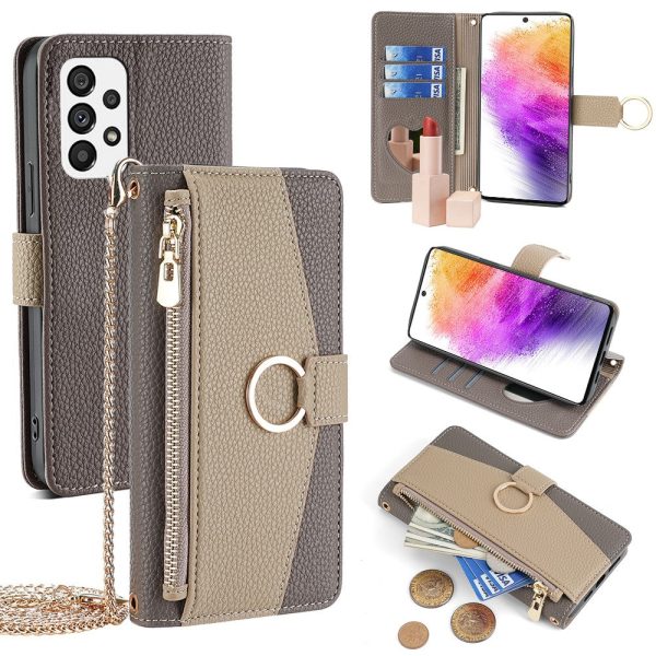 ZTE Blade A73 vegan leather purse-case - Grey Online