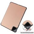 Xiaomi Pad 6S Pro 12.4 Leather Case Tri-fold Stand Auto Wake   Sleep Smart Shell - Rose Gold Fashion